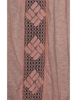 Bluza roz-somon cu dantela pentru femei, S