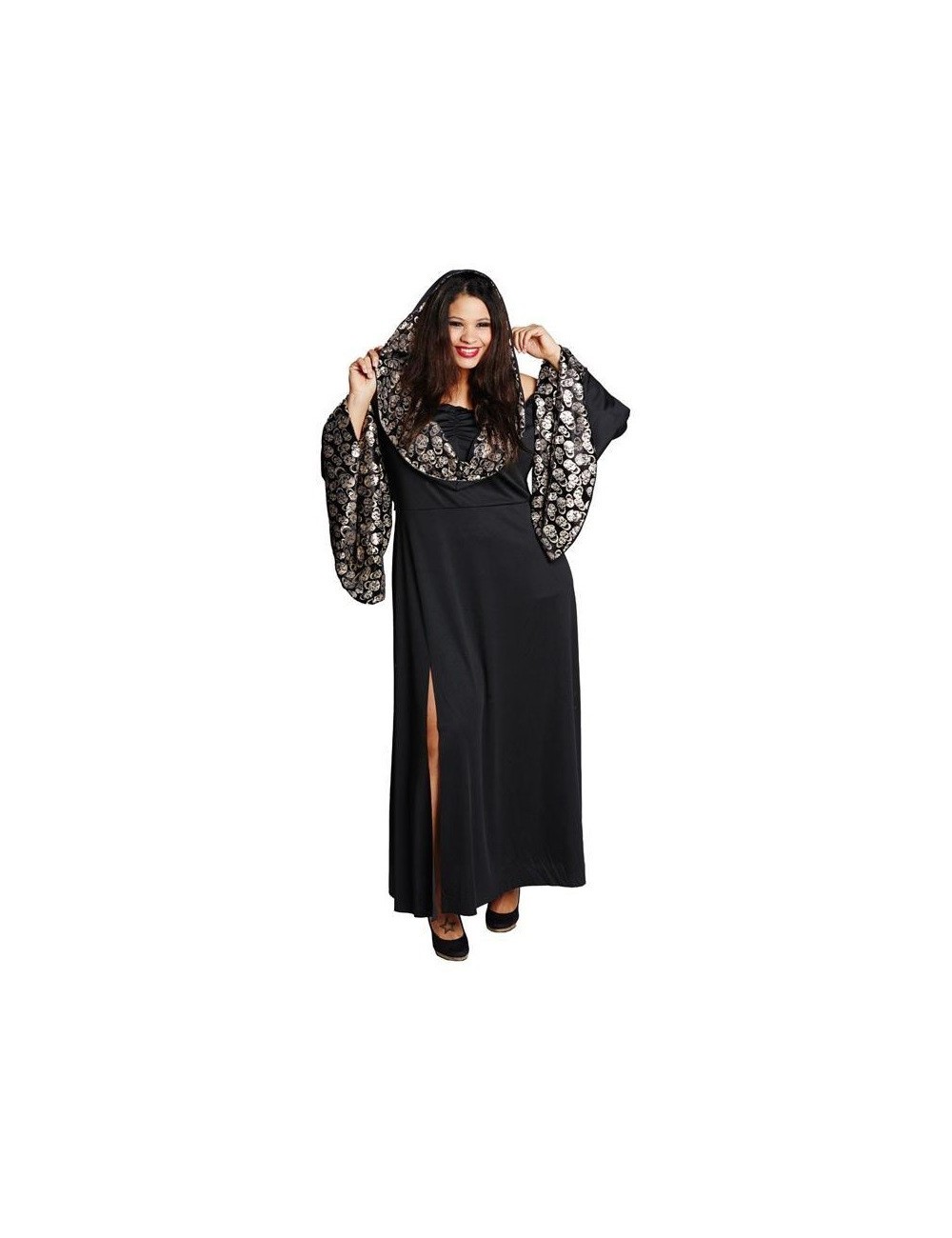 Rochie Halloween imprimeu cranii, marime mare
