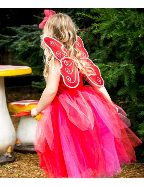 Rochie rosie cu accesorii Zana 2 - 6 ani