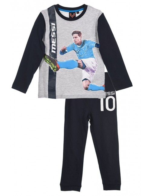 Pijama Messi copii  4-8 ani negru-gri