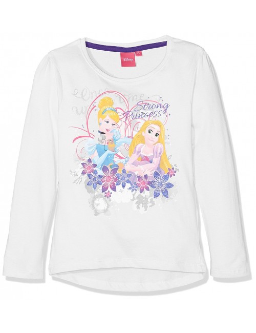 Bluza  alba Printesele Disney: Cenusareasa si Rapunzel 3-6 ani
