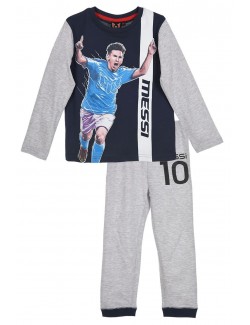 Pijama Messi copii  4-8 ani gri-bleumarin