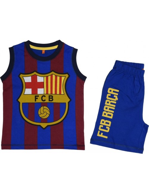 Set vara copii, maiou si pantaloni scurti, FC Barcelona