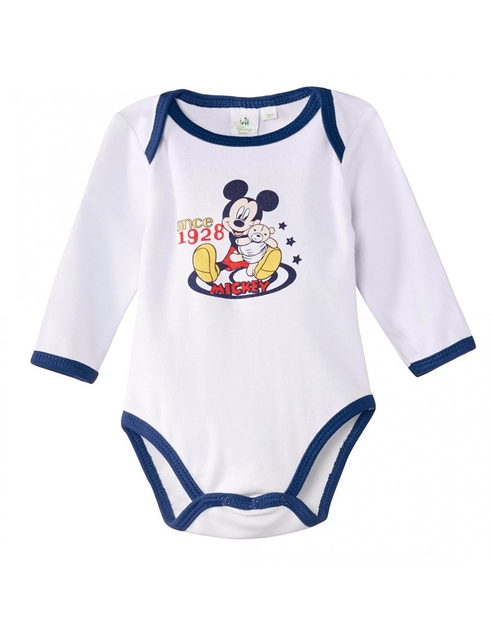 Body Disney Mickey Mouse, alb/bleumarin , 3-23 luni