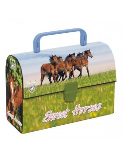 Gentuta carton cu Caluti Sweet Horses, 20 x 15 x 8 cm