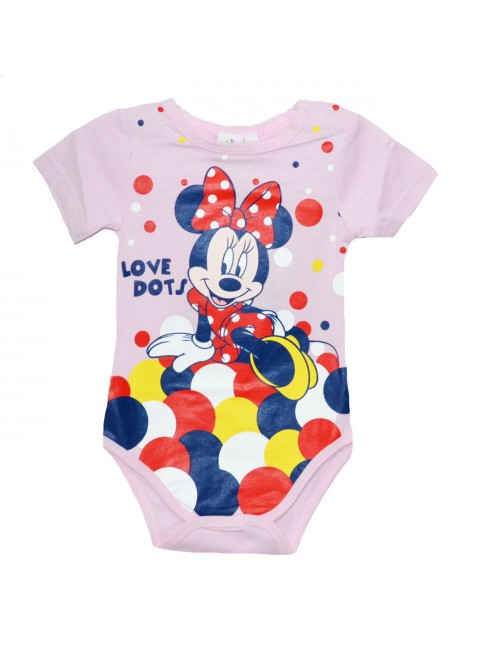Body bebelusi 3-23 luni, Disney Minnie Mouse, roz cu buline