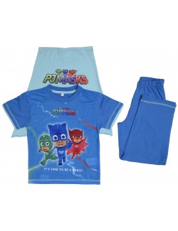 Set tricou, pantaloni 3/4 si mantie, PJ Masks, albastru, copii 2-6 ani