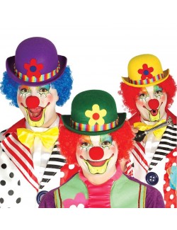 Palarii colorate Clown, cu floricica, adulti