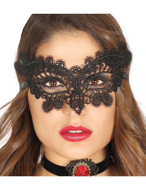 Masca neagra, brodata - accesoriu carnaval