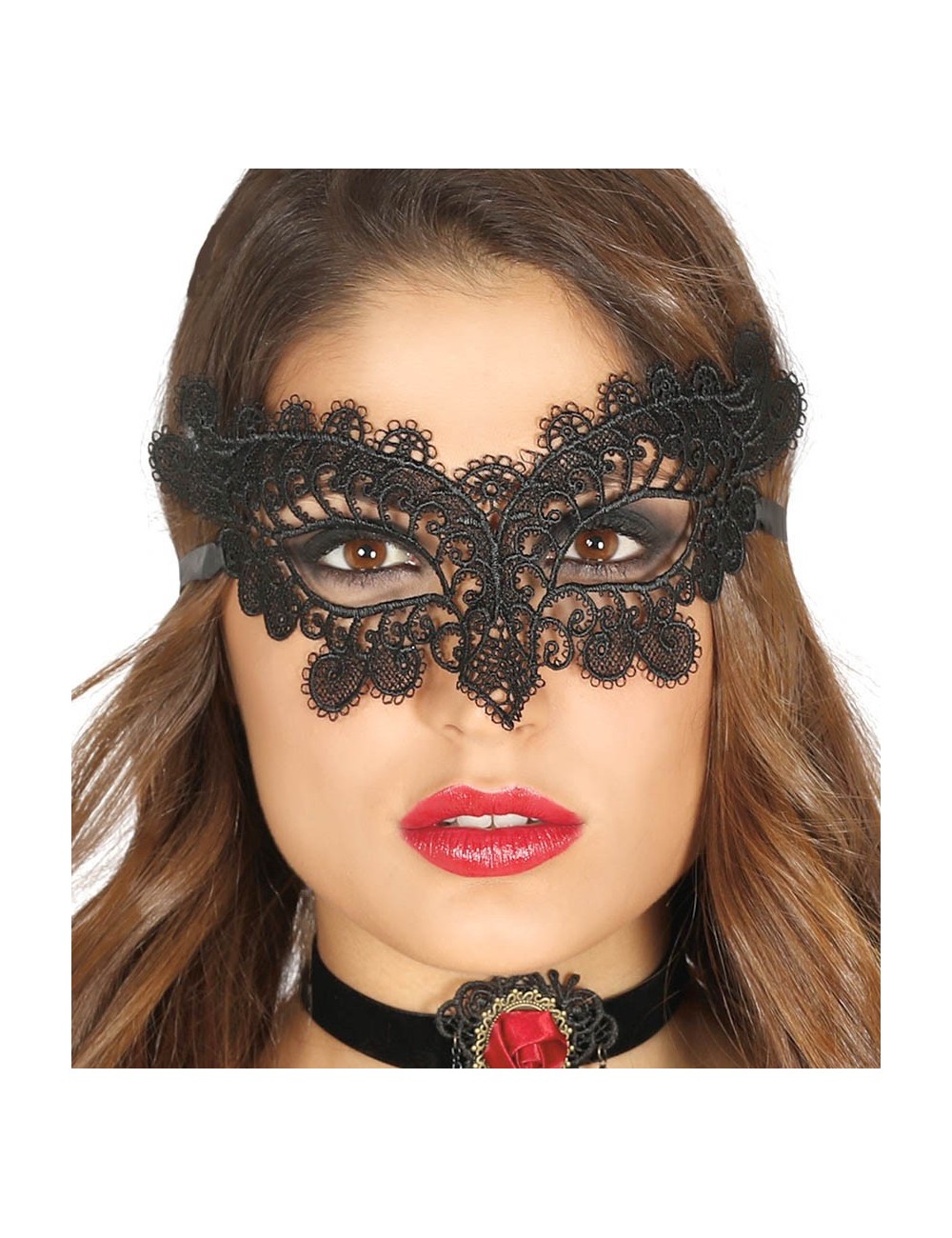 Masca neagra, brodata - accesoriu carnaval
