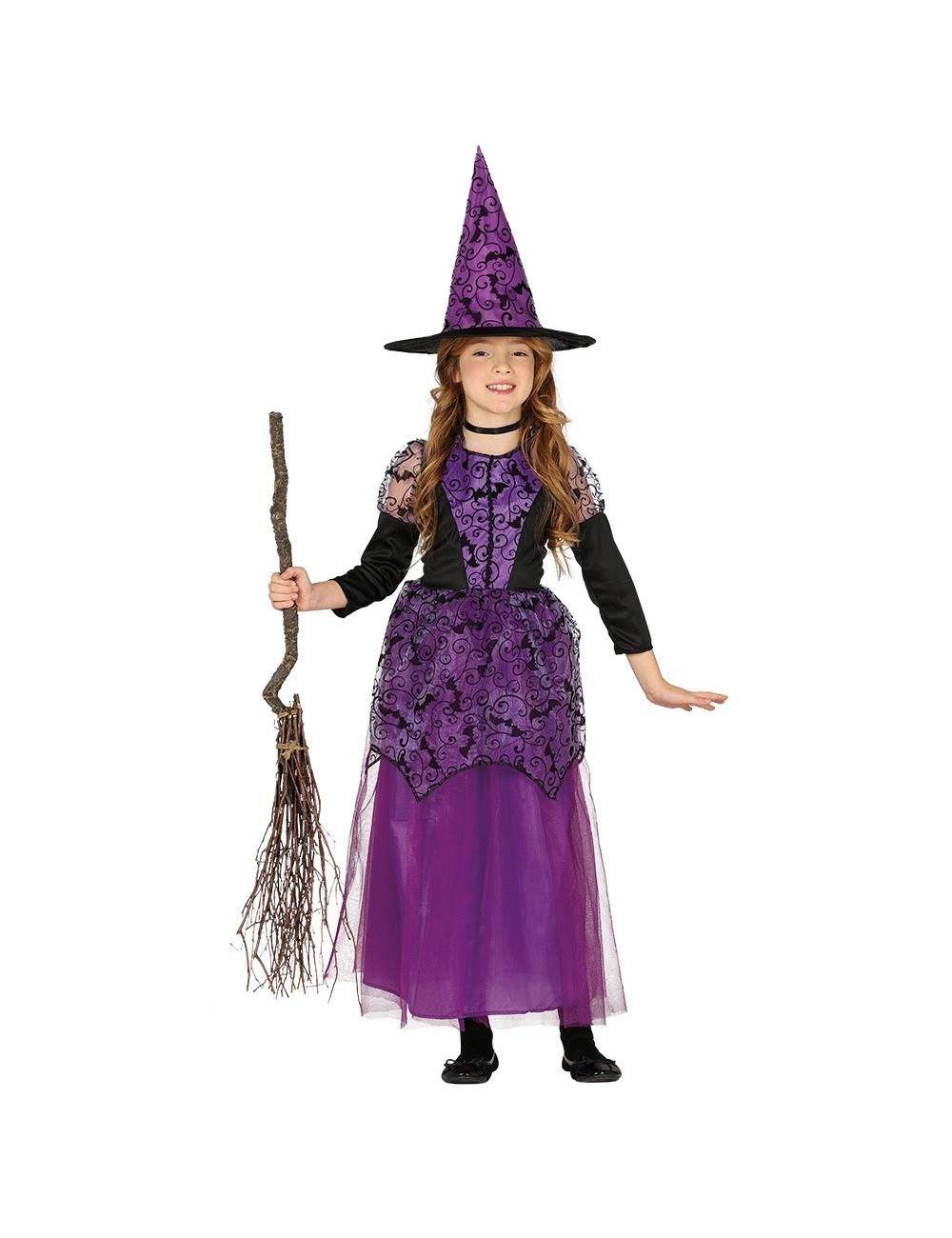 Costum Halloween Vrajitoare Mov, fete 5 - 12 ani