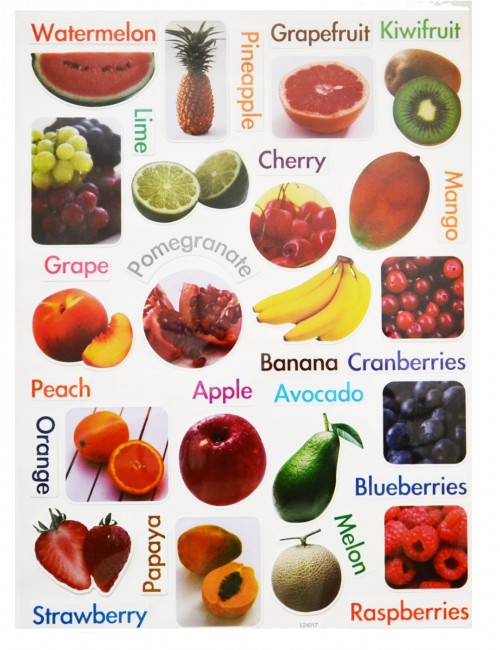 Stickere educative cu Fructe