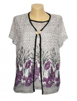 Bluza dama, flori mov, 48