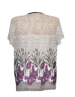 Bluza dama, flori mov, 48