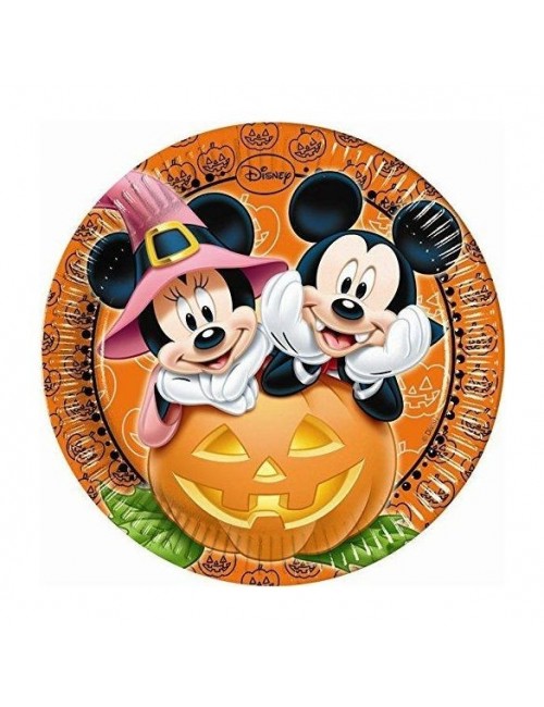 Set 8 farfurii Halloween Mickey & Minnie Mouse, 23 cm