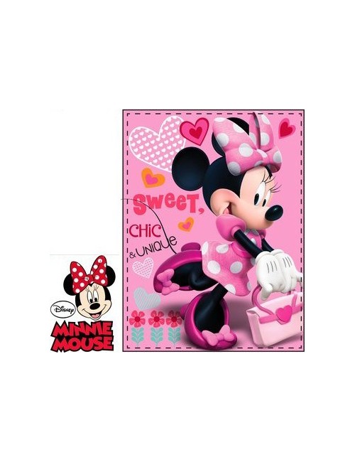 Păturică Minnie Mouse Sweet, coral fleece, 90 x 120 cm