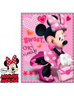 Păturică Minnie Mouse Sweet, coral fleece, 90 x 120 cm