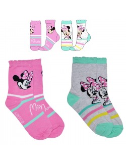 Sosete copii, Minnie Mouse, roz sau vernil, 23 - 34