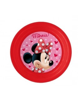 Farfurie 3D copii, Minnie Mouse, 20 cm, rosie