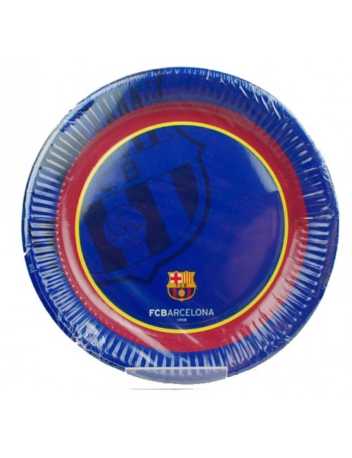 Set 8 farfurii petrecere, FC Barcelona, 20 cm