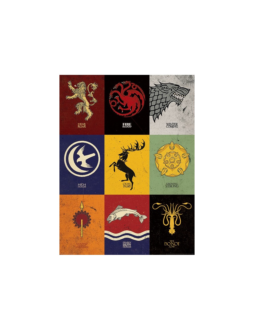 Poster - Art print - Game of Thrones, Sigilii, 60 x 80 cm
