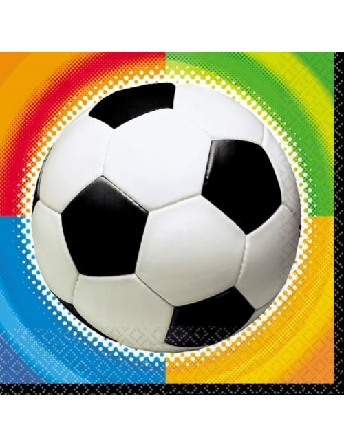 Set 16 servetele Minge fotbal, multicolore, 33 x 33 cm