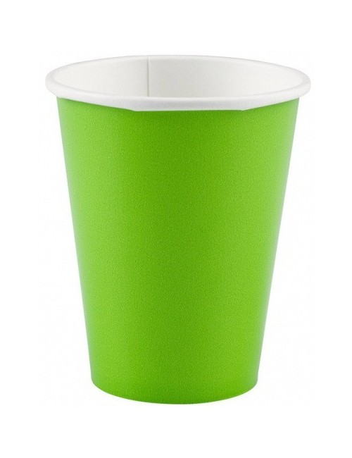 Set 8 pahare carton, 266 ml, verde kiwi