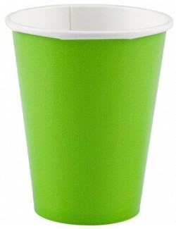 Set 8 pahare carton, 266 ml, verde kiwi