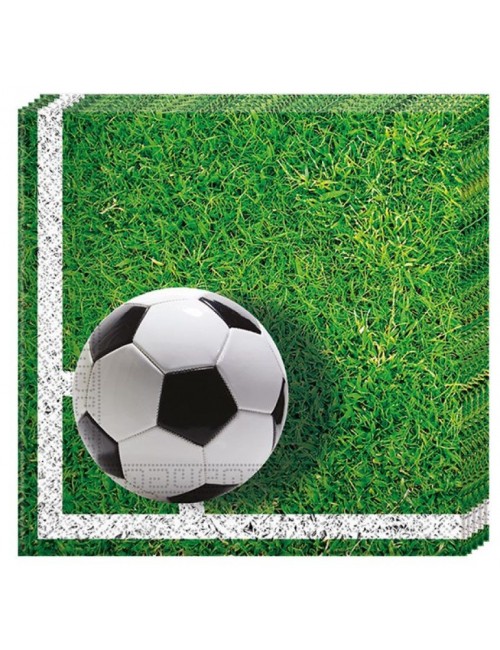 Set 20 servetele Fotbal, culoare verde, 33 x 33 cm
