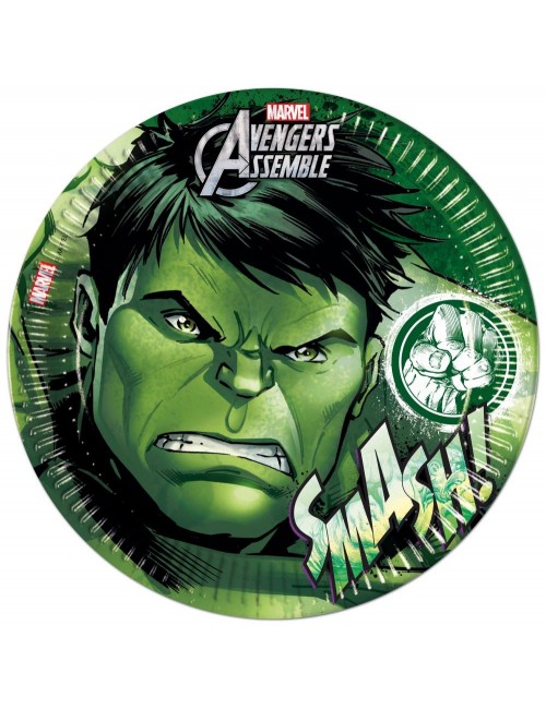 Set 8 farfurii petrecere, Hulk Avengers, 23 cm