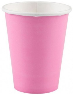 Set 8 pahare carton, 266 ml, roz