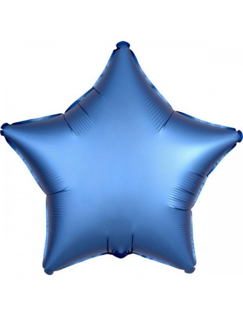 Balon folie Stea, Satin Luxe, albastru, 48 cm