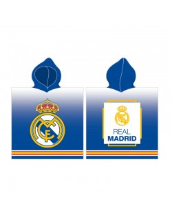 Prosop poncho, Real Madrid, albastru, 60 x 120 cm