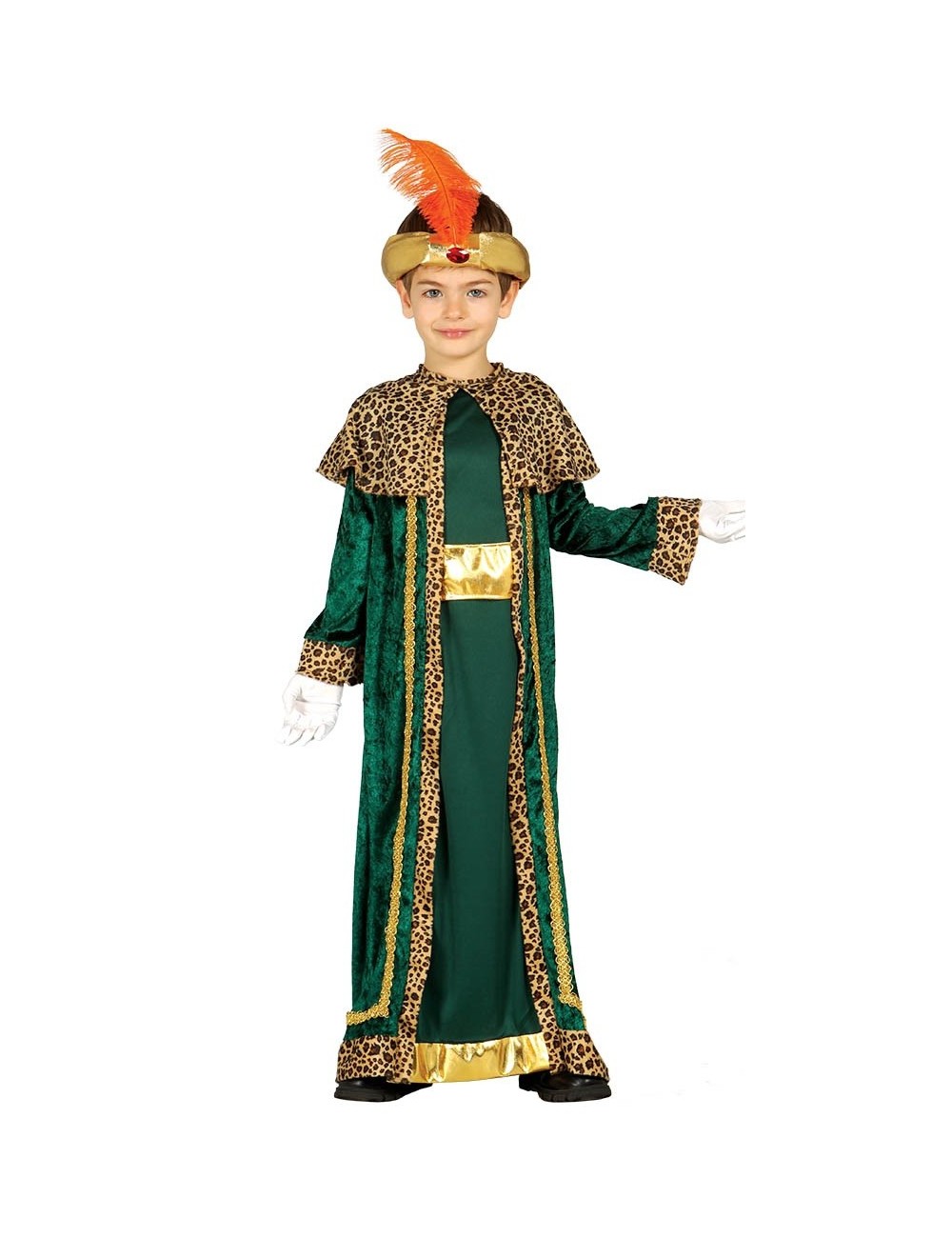 Costum serbare Rege Mag, verde, copii 3-12 ani
