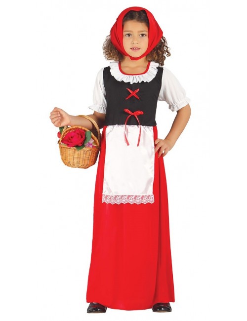 Costum Pastorita, copii 5-9 ani, rosu