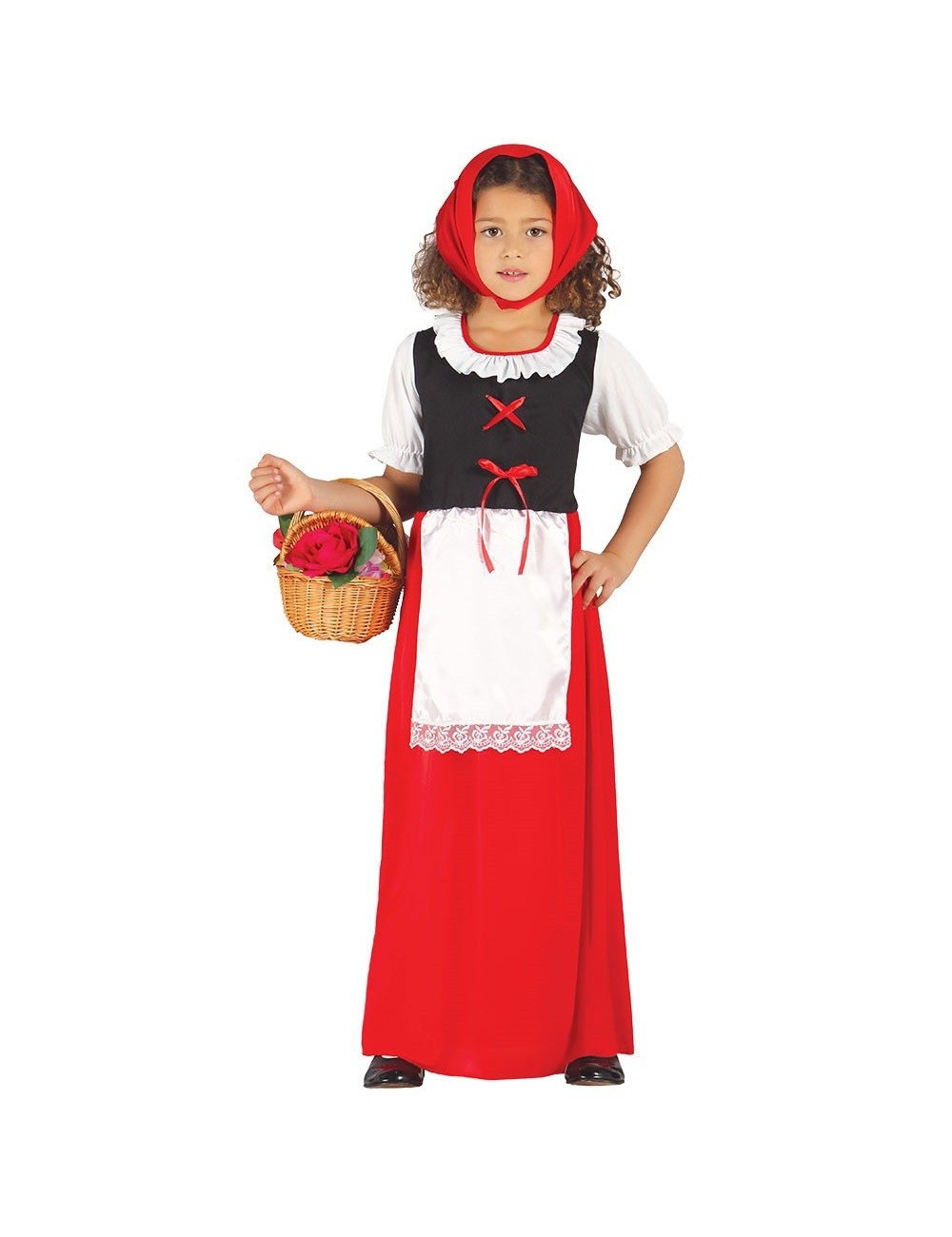 Costum Pastorita, copii 5-9 ani, rosu