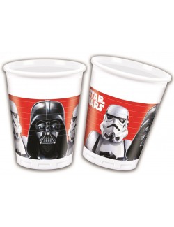 Set 8 pahare plastic, 200 ml, Star Wars - Darth Vader
