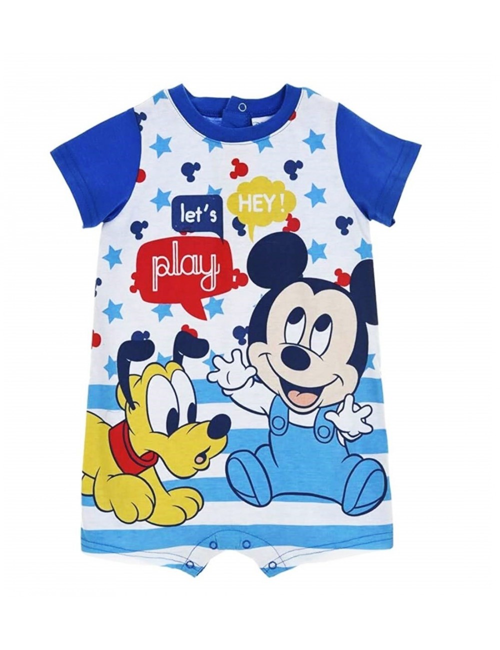 Salopeta Mickey & Pluto, albastra, bebelusi 6-24 luni