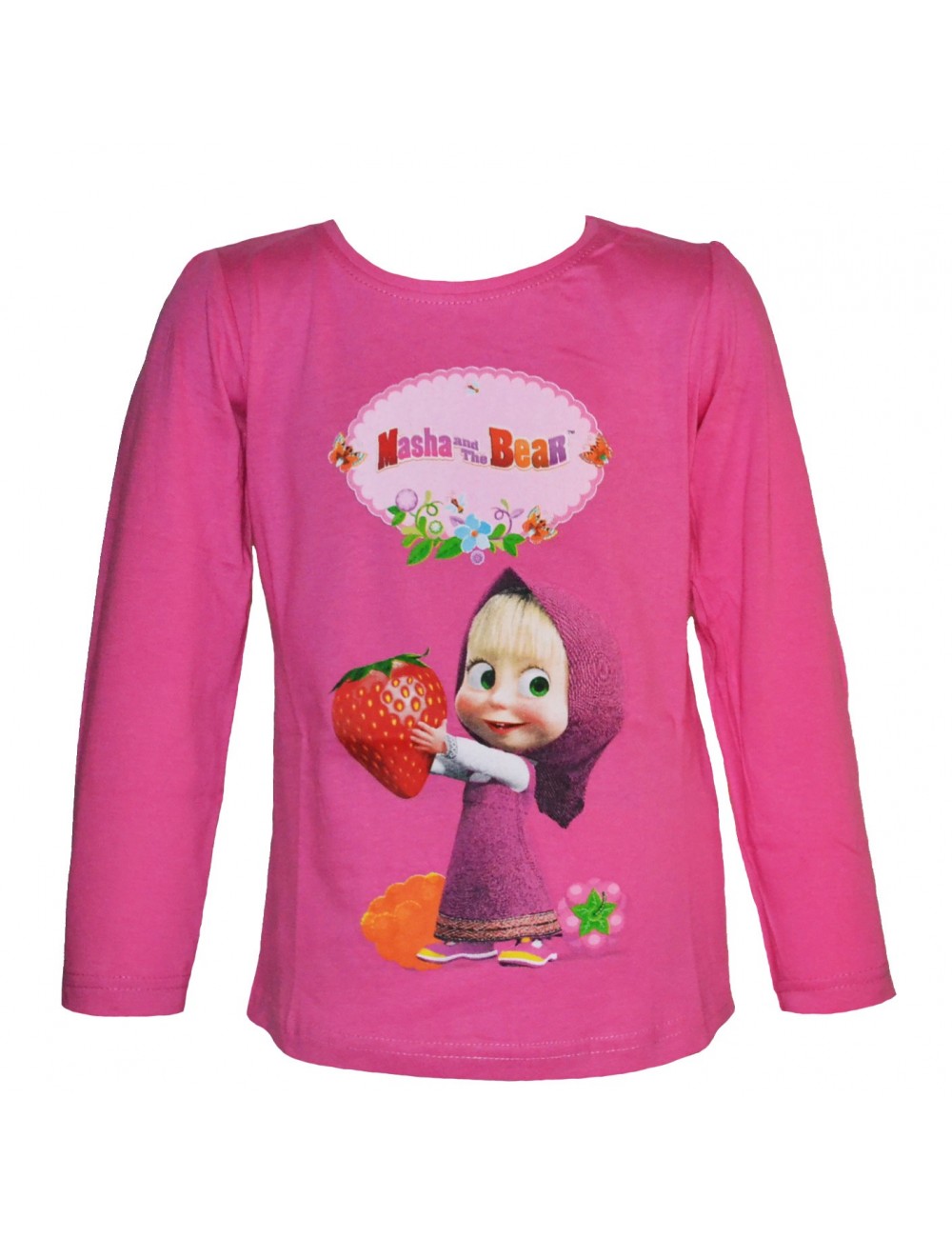 Bluza Masha cu capsuna, roz, copii 3 - 8 ani