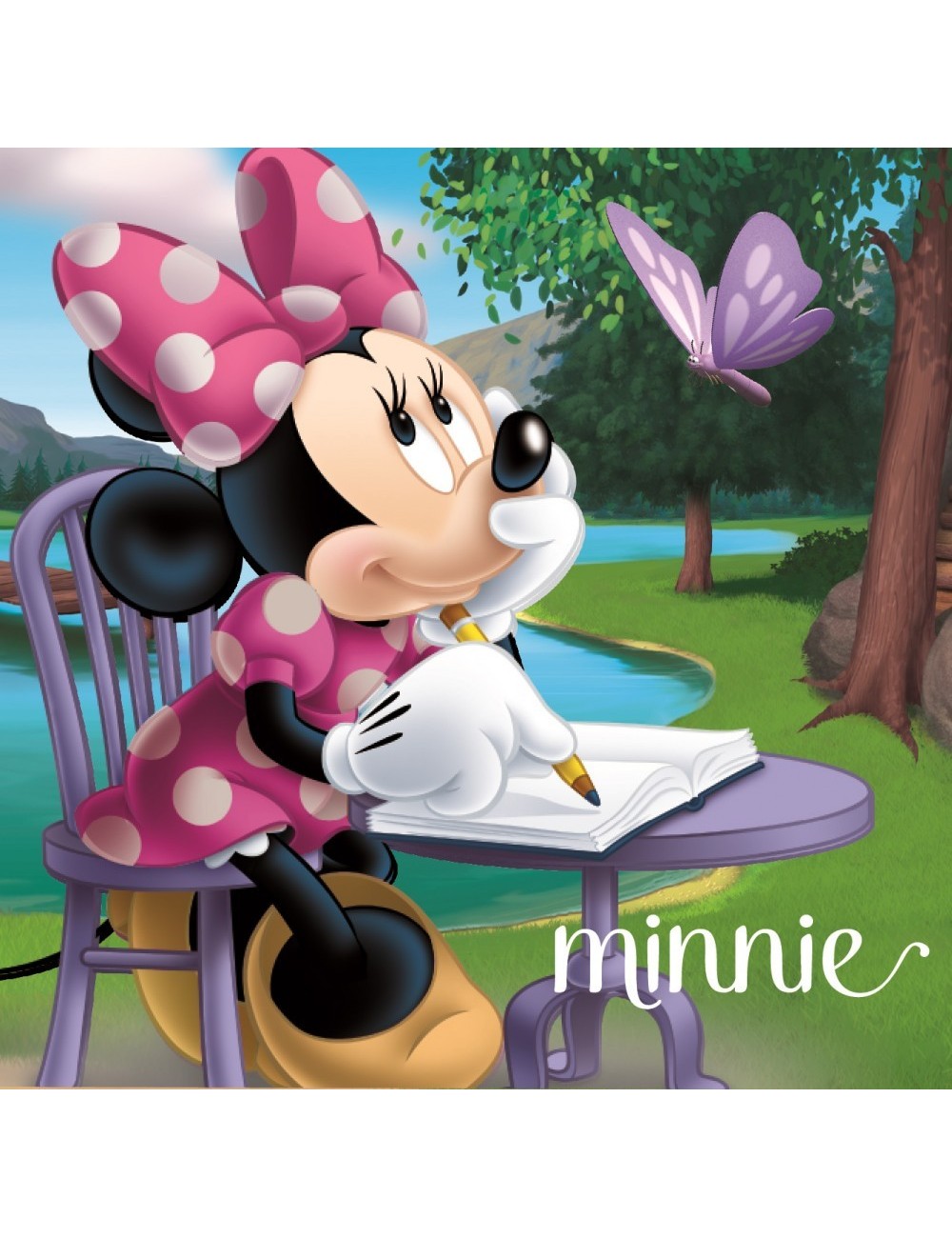 Perna decor, Minnie Mouse, verde, 40 x 40 cm