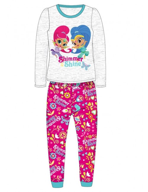 Pijama Shimmer si Shine, copii 3 - 8 ani, gri-roz