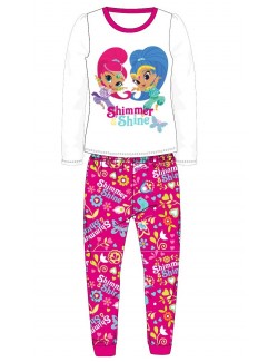 Pijama Shimmer si Shine, alb-roz, fete 4 - 8 ani