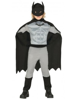 Costum, Batman Super Hero cu muschi, 3-12 ani