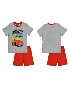 Pijama Disney Cars, copii 3-8 ani, gri-rosu