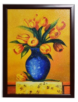 Tablou cu Lalele galbene, imprimat pe MDF, 42 x 32 cm