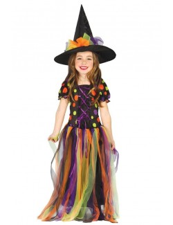 Costum Vrajitoare curcubeu, copii 3-12 ani