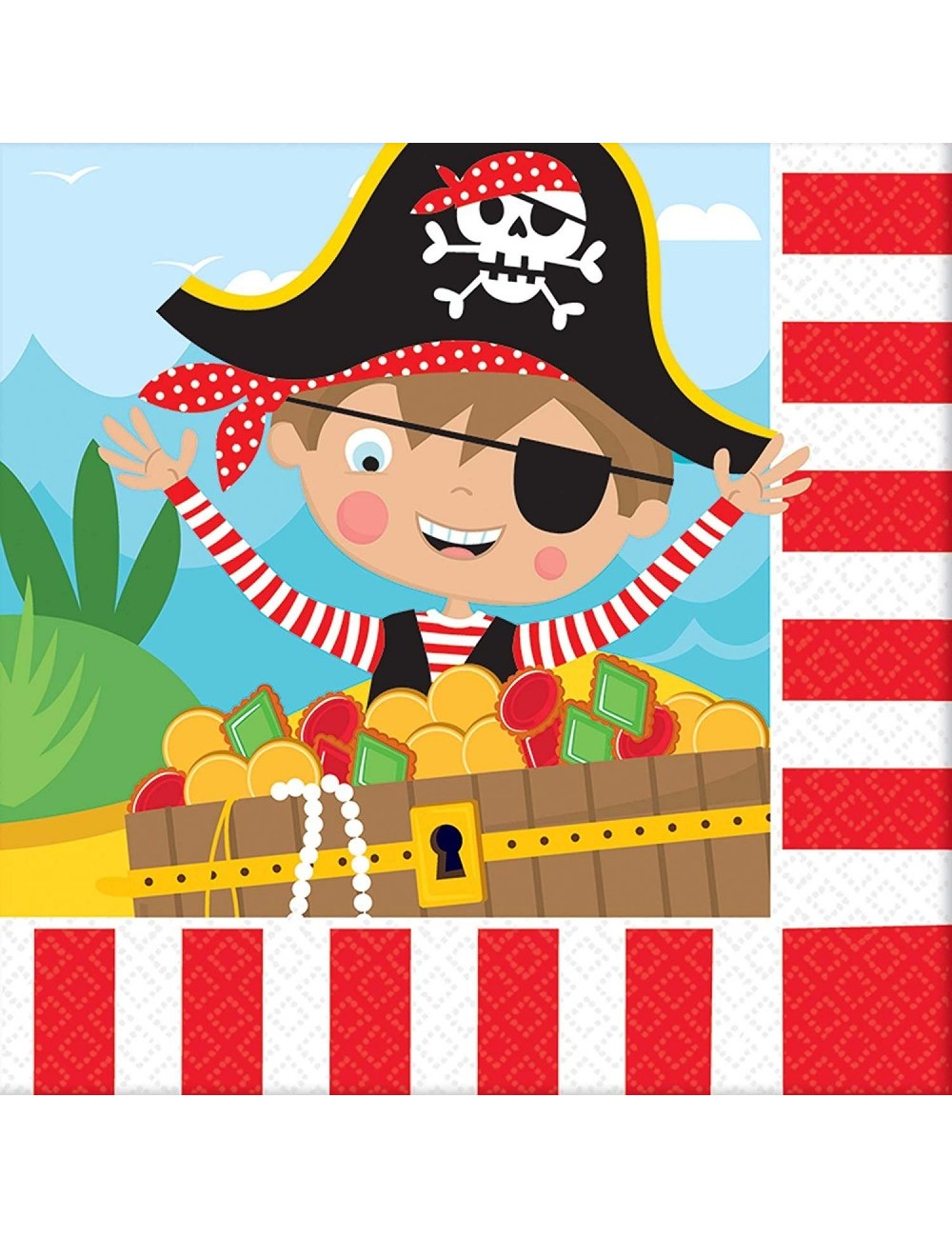 Set 16 servetele Micul Pirat, 33 x 33 cm