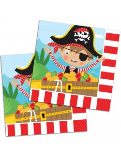 Set 16 servetele Micul Pirat, 33 x 33 cm
