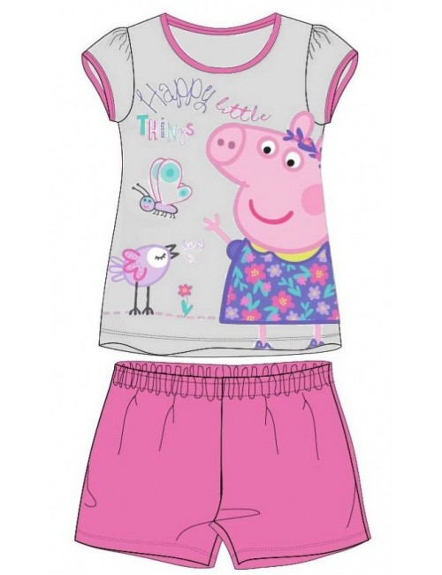 Pijama Peppa Pig, gri-roz, fete 2-7 ani