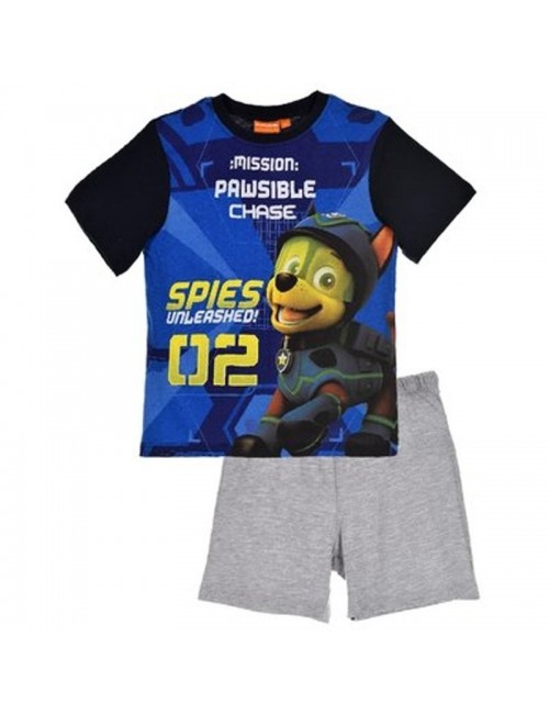 Pijama Patrula catelusilor, baieti 3-6 ani, albastru-gri